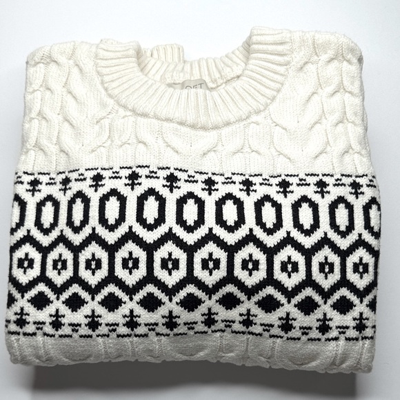 LOFT Fair Isle Cable Sweater - Picture 3 of 6